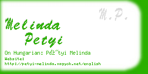 melinda petyi business card